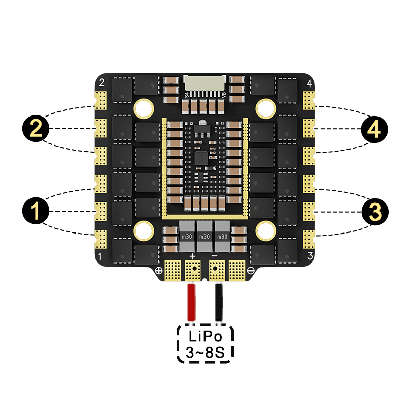 Aocoda-RC 3080/90/100 AM32 32Bit 80A/90A/100A 3-8S 4-IN-1 ESC