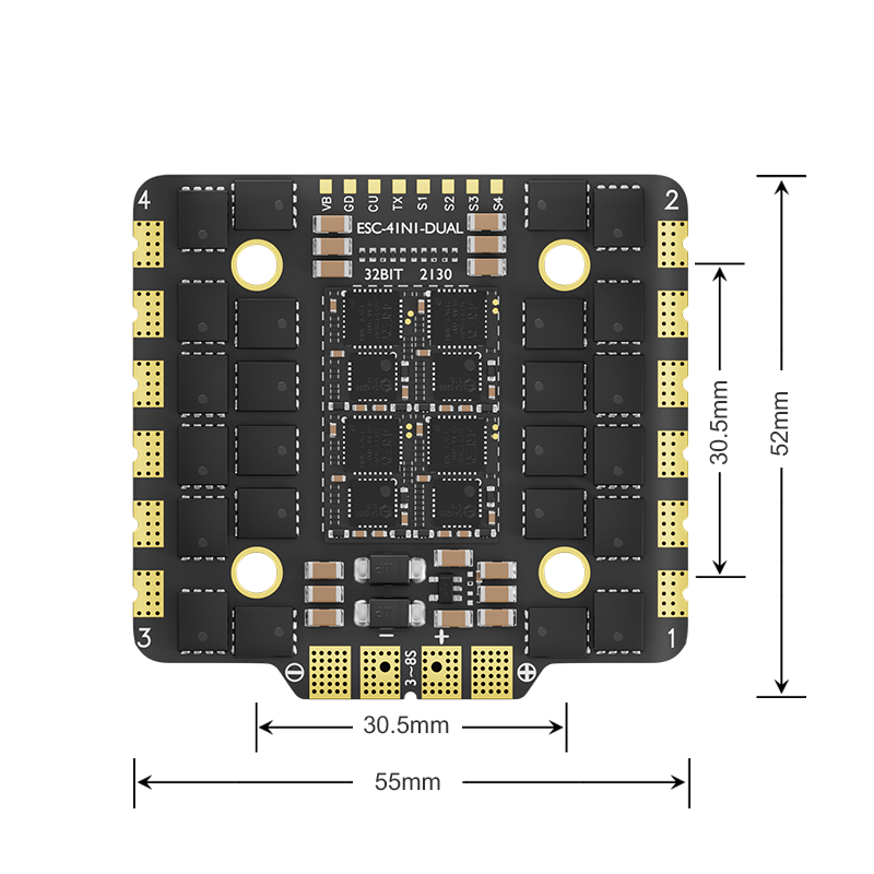 Aocoda-RC 3080/90/100 AM32 32Bit 80A/90A/100A 3-8S 4-IN-1 ESC