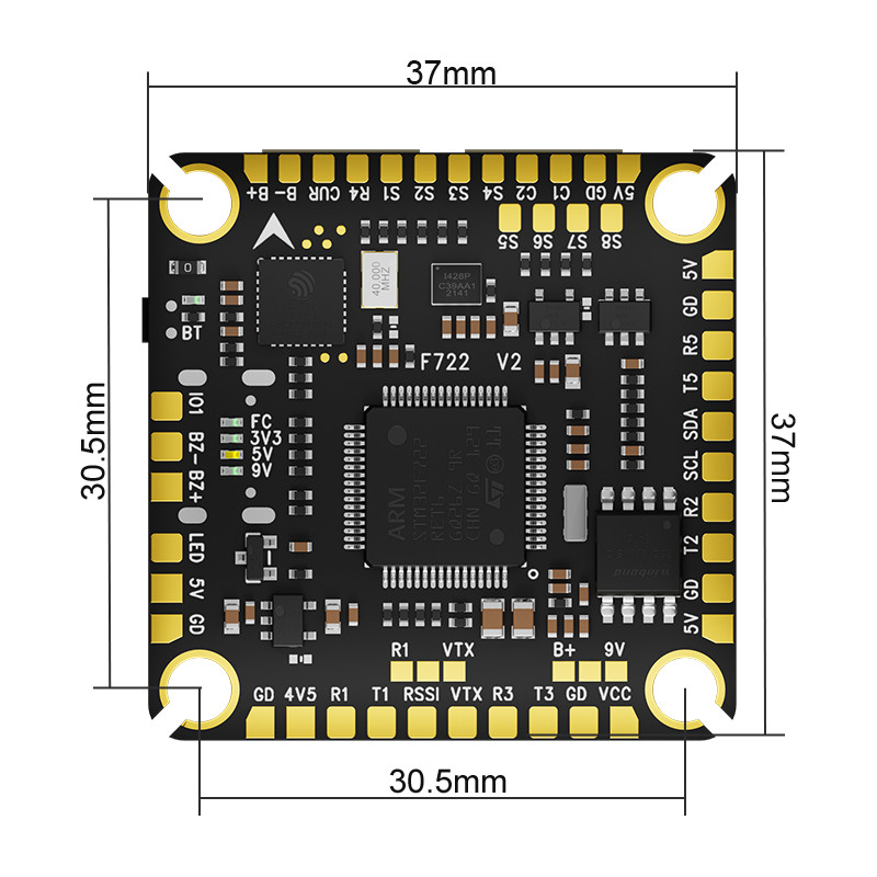 Aocoda-RC F722 V2 Flight Controller X8 ICM42688P&amp;BMP280 30.5mm for Racing Drone