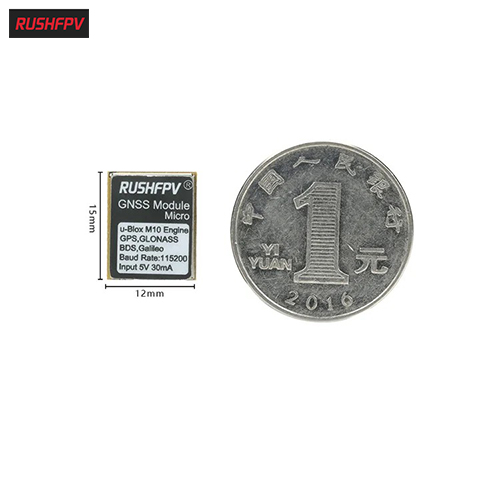Rushfpv Gnss Micro GPS Module U Blox M10 Multi Gnss 10Hz 2.4G Ultra Tiny Positioning Module for Fpv Long Range Drone GPS
