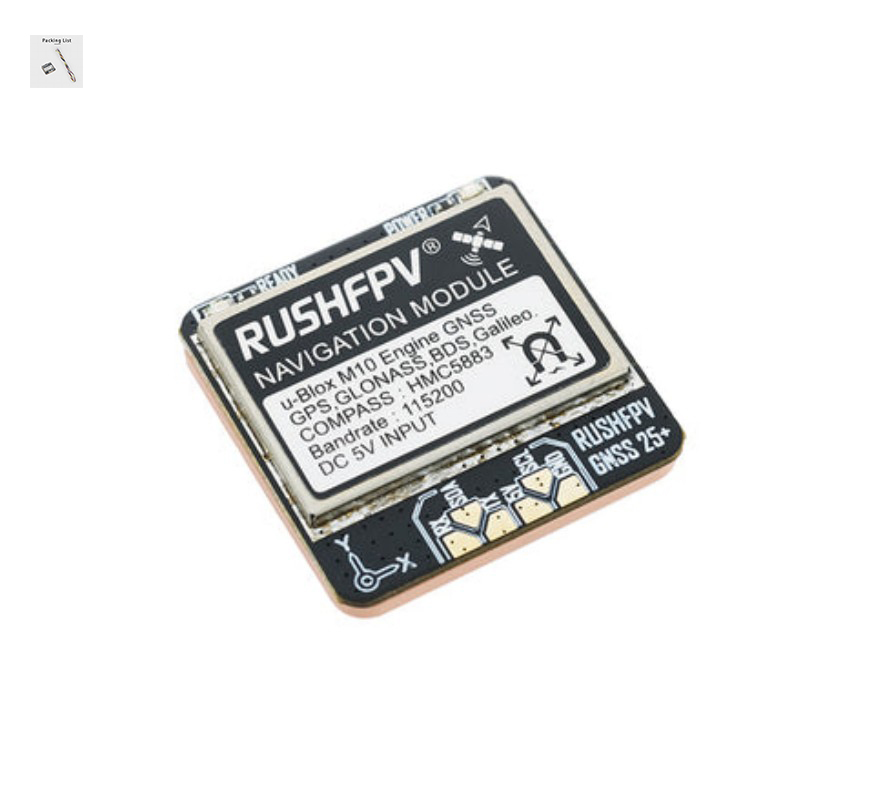 Rushfpv Gnss PRO Mini M10 GPS Module 10Hz 4.2g Built in Ceramic Antenna Hmc5883L Compass for Fpv Freestyle Long Range Drone