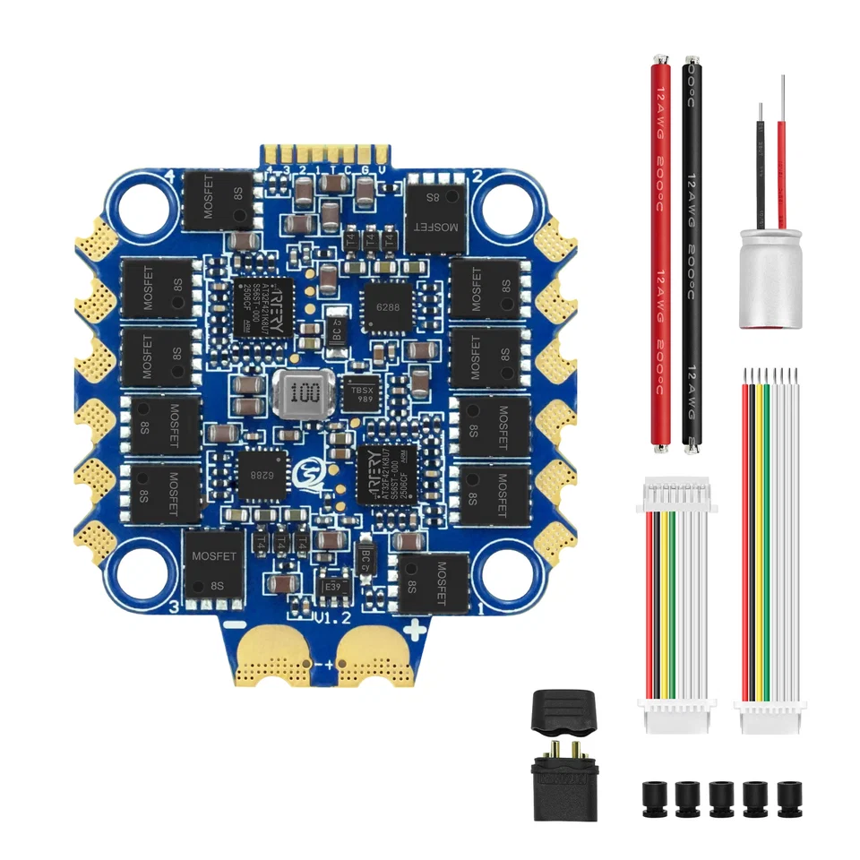 SEQURE Blueson A2 6S 65A ESC with AM32 or BLHeli_32 Firmware 128KHz 4IN1 ESC for FPV Drones Racing and Freestyle