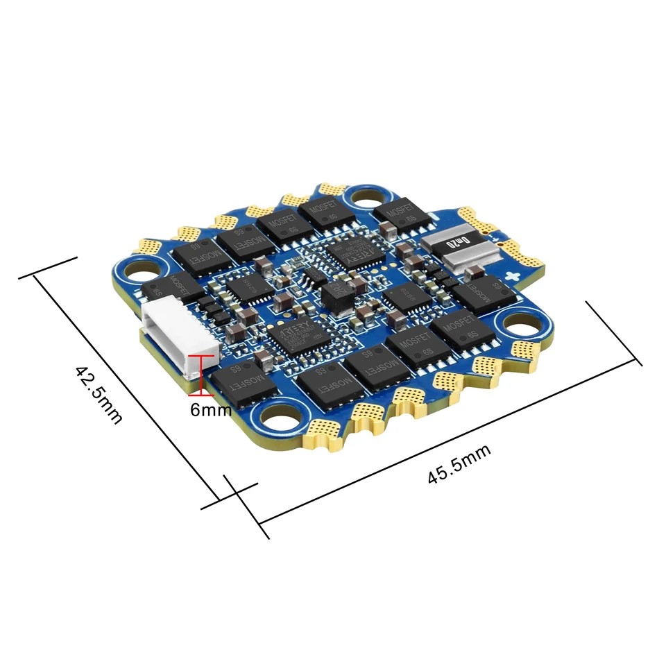 SEQURE Blueson A2 6S 65A ESC with AM32 or BLHeli_32 Firmware 128KHz 4IN1 ESC for FPV Drones Racing and Freestyle