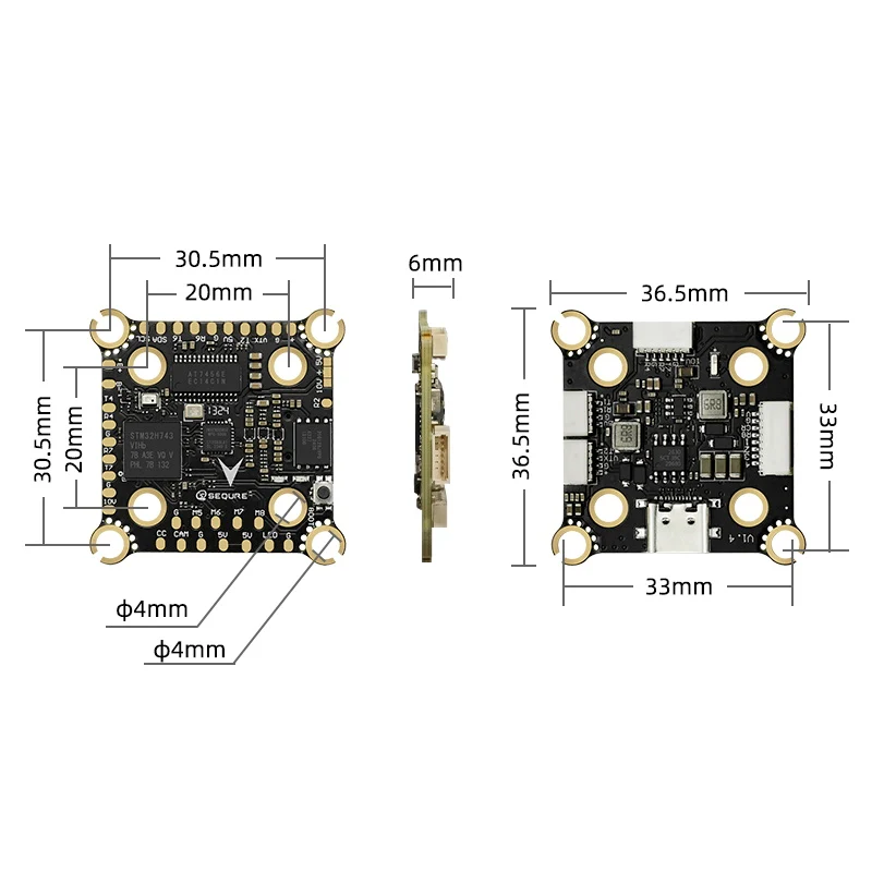SEQURE H743 MPU6000 FC 4-8S Dual BEC For X8 Racing Aerial Photography Freestyle