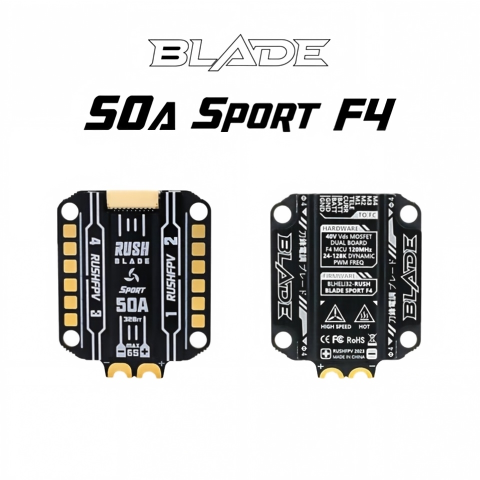 Rushfpv Rush Blade 50A Sport F4 ESC 3 6s Lipo 30.5×30.5mm Blheli 32 Freestyle Fpv Drone Parts